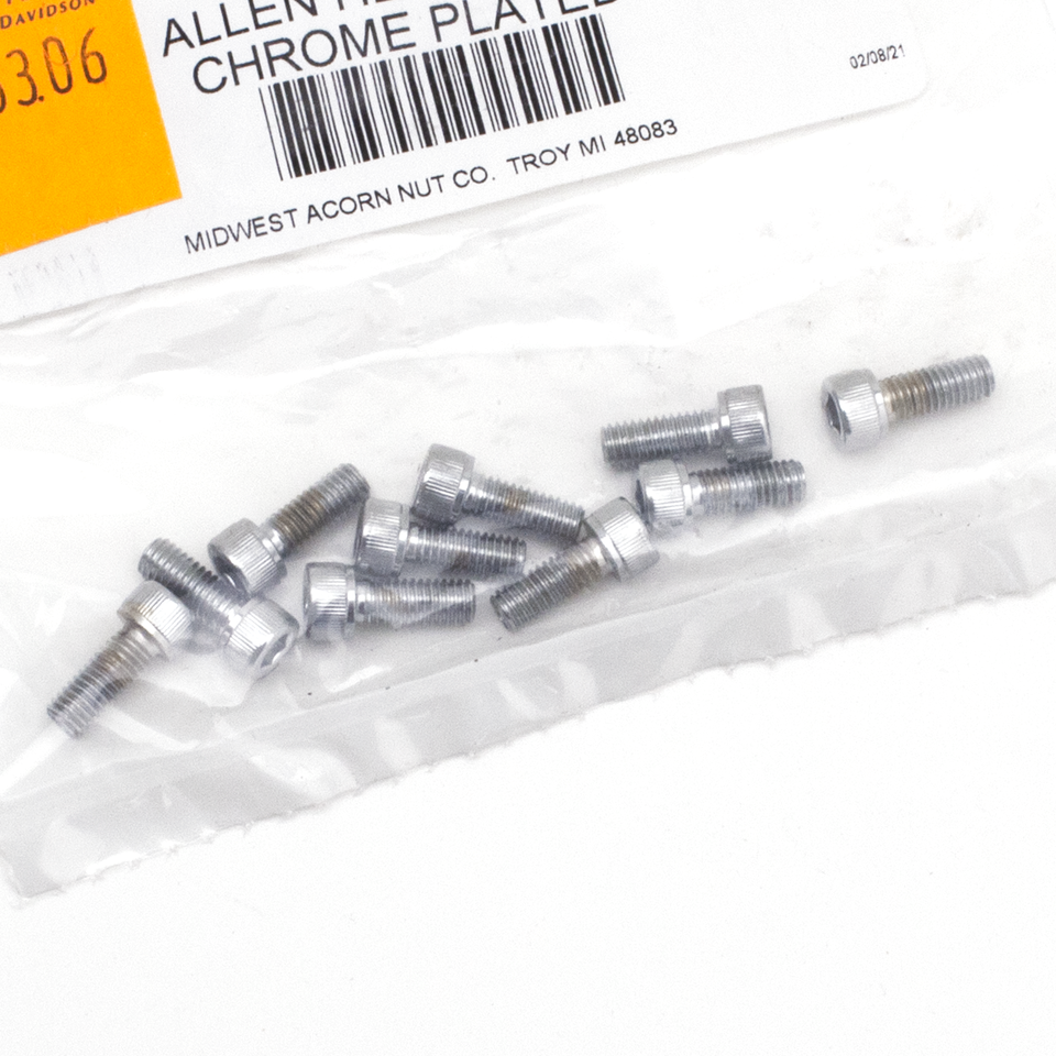 Tornillos Allen Cromados De 10 Piezas 10-32 X 1/2 Para Harley-Davidson