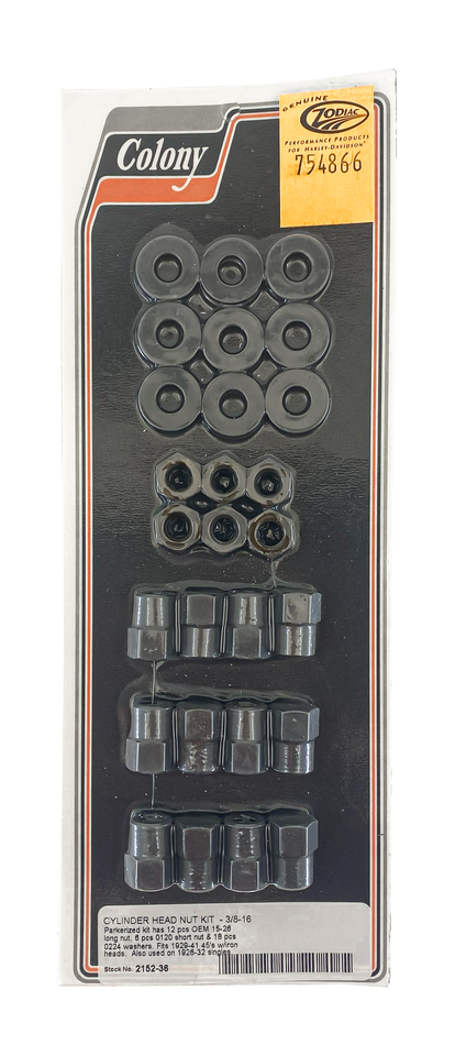 Parkerisierter Zylinderkopf-Unterlegscheiben- und Mutternsatz für Harley Davidson
