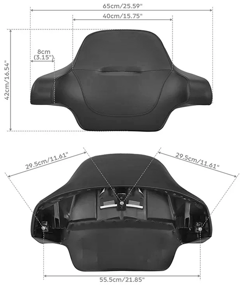 Respaldo del pasajero maleta King Tour-Pak para Harley Davidson