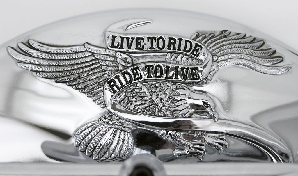 Retrovisor Slimline Con Visera Y Logo Tipo "Eagle" Para Harley Davidson