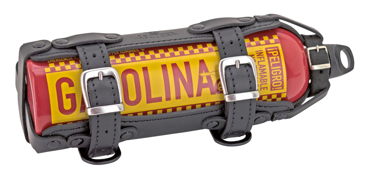 Black Texas Leather Gas Bottle Holder for Harley-Davidson