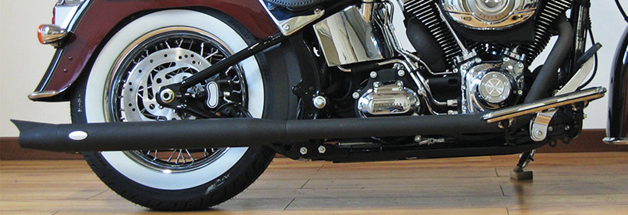 Escape True Dual ajustable negro para Harley Davidson Softail Twin Cam