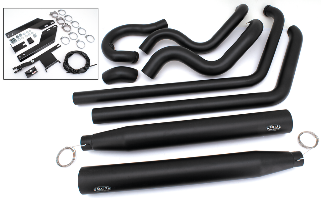 Escape True Dual ajustable negro para Harley Davidson Softail Twin Cam