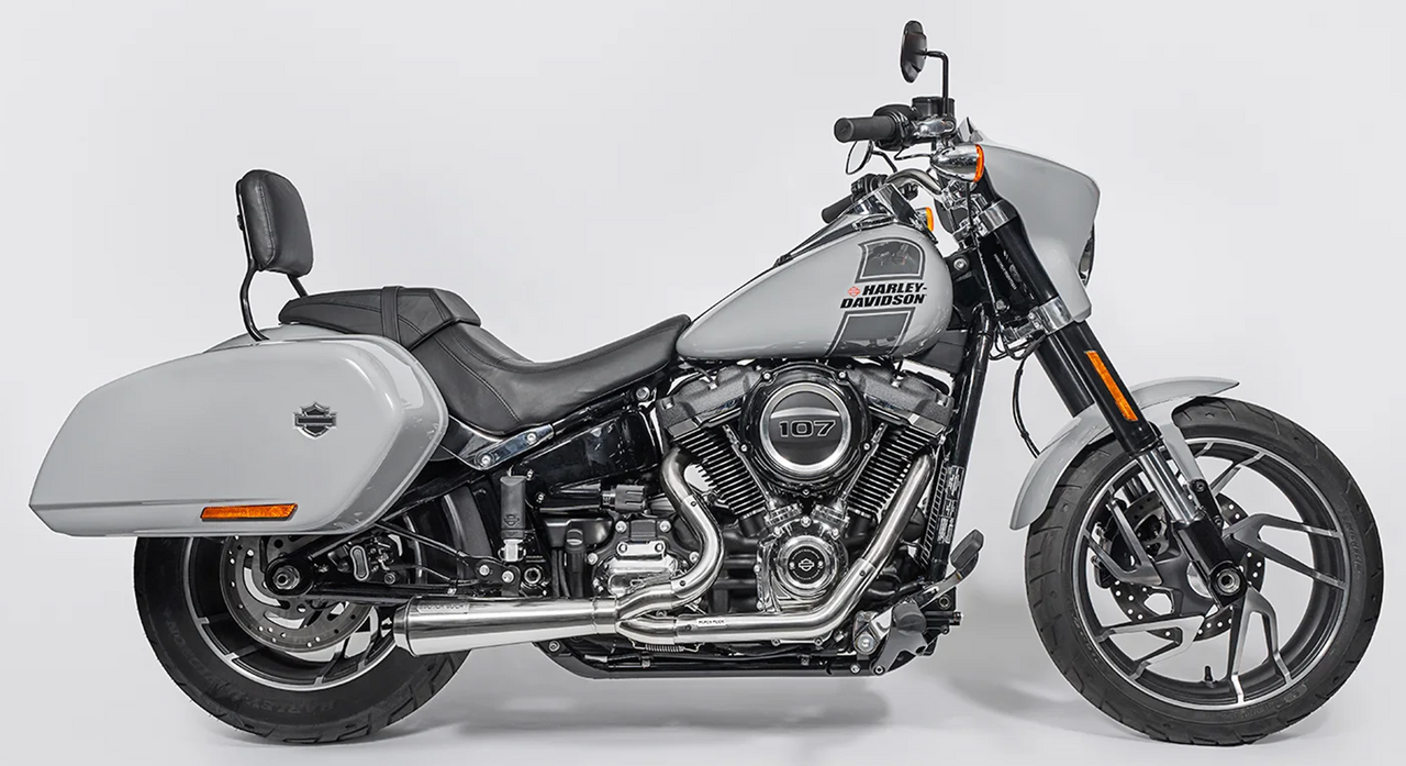 Black Duck, Escapes Estilo Recto Fighter 2 En 1 Pulido Para Harley Davidson