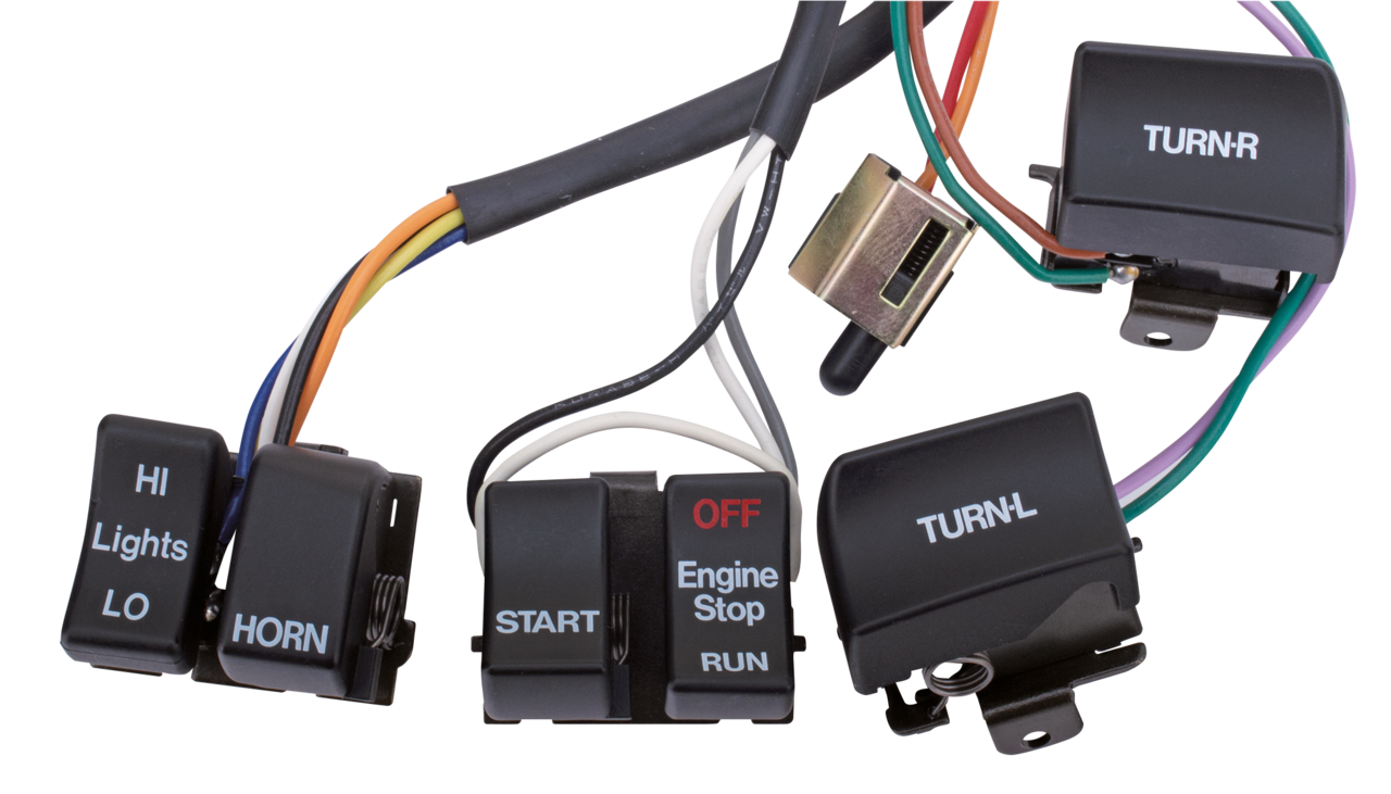 Complete H/bar cables with black switches 82-95 for Harley-Davidson