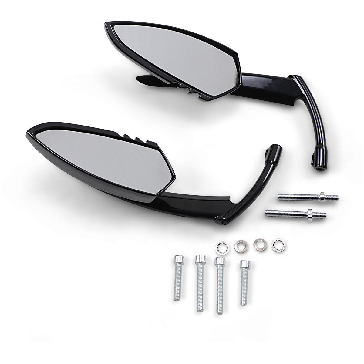 Kuryakyn 1760 Gloss Black Scythe Mirrors For Harley-Davidson