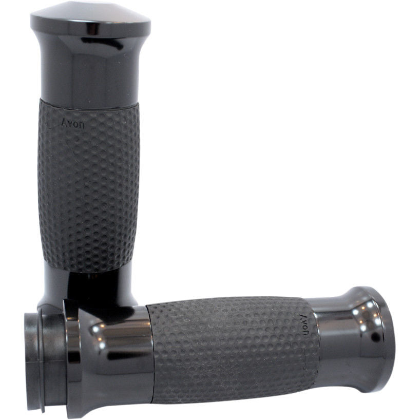 Grips for Harley-Davidson Electronic Throttle Avon Gel Grips Black Anodized