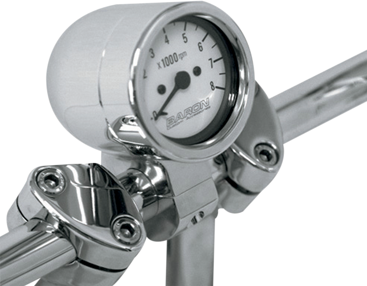 BARON BULLET TACHOMETERS TACHOMETER 3" WHT 1" BAR
