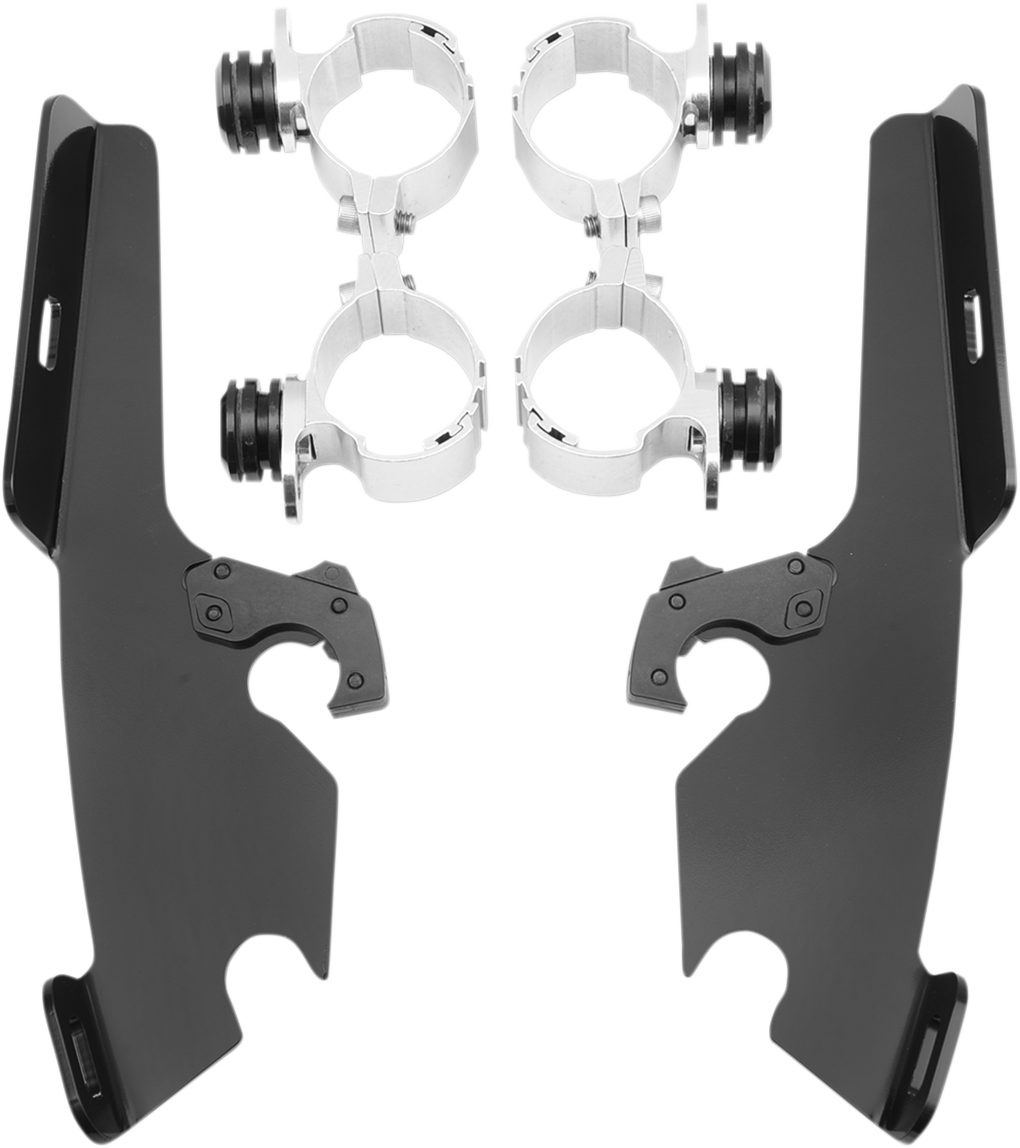 MEMPHIS SHADES METRIC NO-TOOL TRIGGER-LOCK MOUNT KITS FOR FATS/SLIM MNT KIT FS SABR/LINE BLK