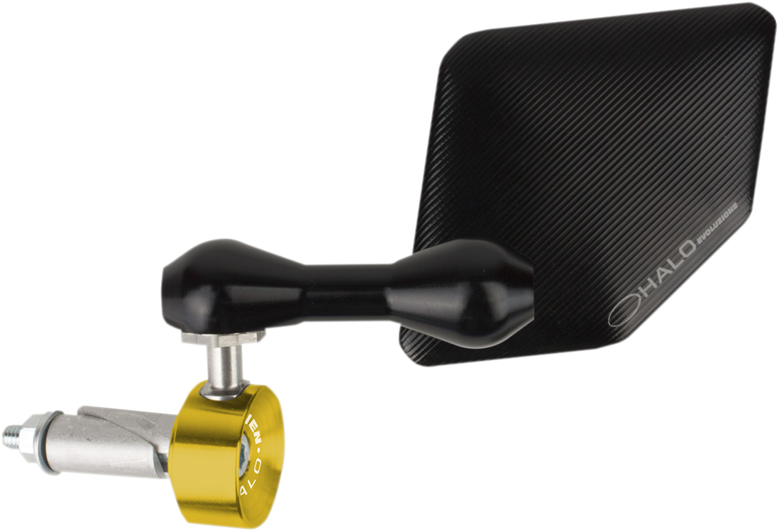 DRIVEN RACING HALO STAINLESS STEEL BAR END MIRRORS MIRROR HALO LEFT GOLD
