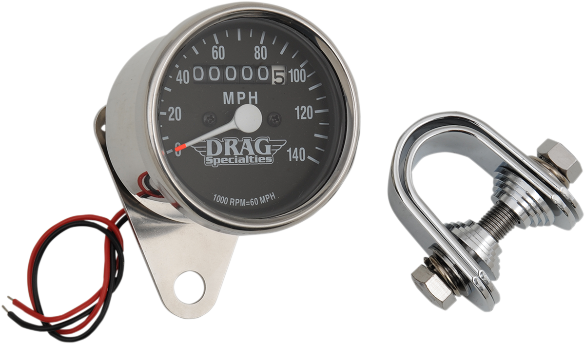 DRAG SPECIALTIES MINI SPEEDOMETERS 1:1 BLK FACE MINI SPEEDO