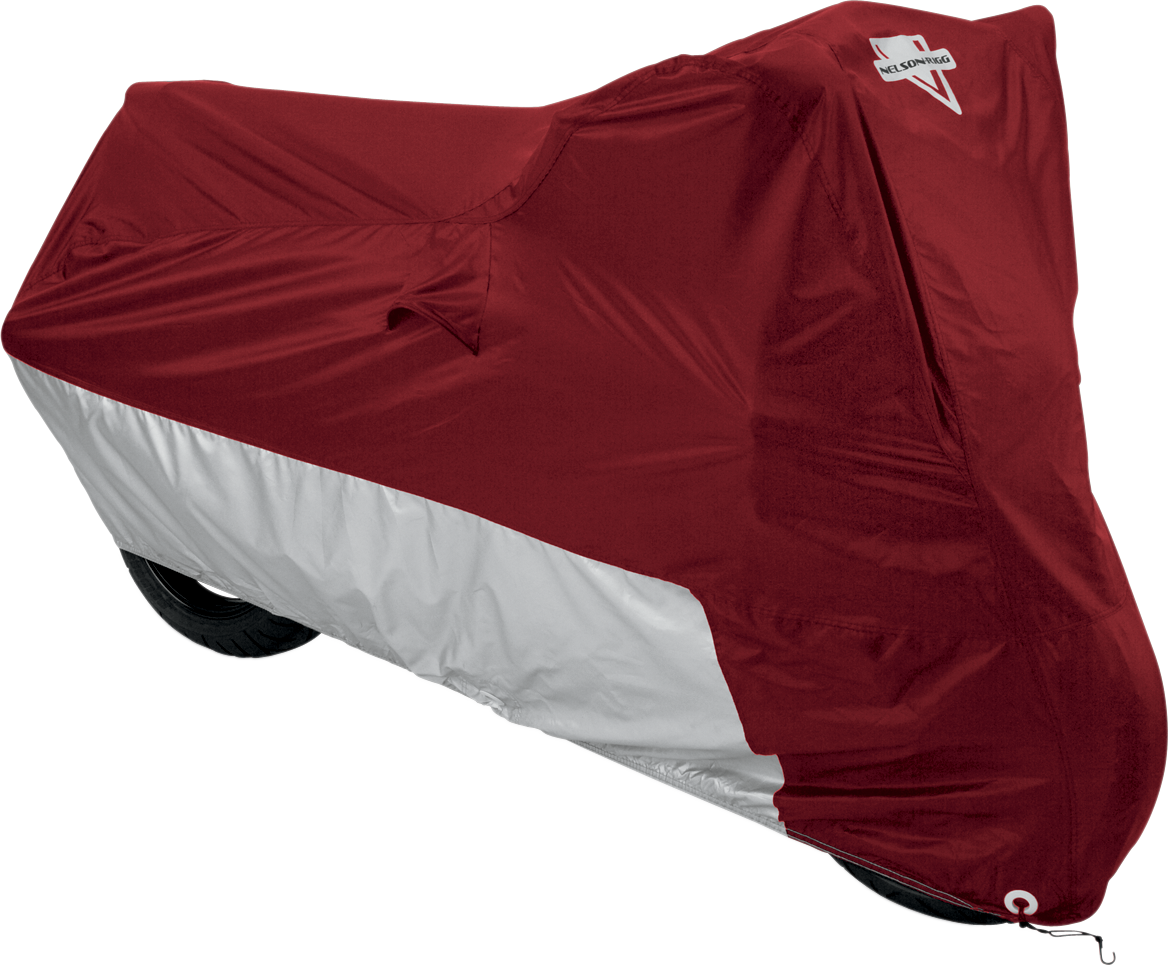 NELSON RIGG MC902/3/4/5 DELUXE ALL-SEASON COVERS M/C COVER POLY BURG/SILVR