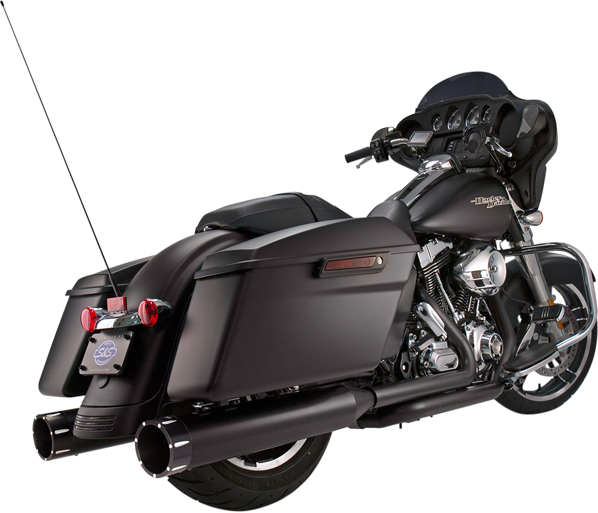 S&S CYCLE 41/2" MK45 PERFORMANCE MUFFLERS FOR HARLEY-DAVIDSON 1995 - 2013 Black/Black/Natural Tracer Mk45 Slip-On Mufflers