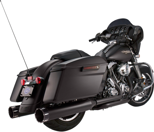 S&S CYCLE 41/2" MK45 PERFORMANCE MUFFLERS FOR HARLEY-DAVIDSON 1995 - 2013 Black/Black/Natural Tracer Mk45 Slip-On Mufflers