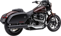 COBRA DUAL CUT SLIP-ON MUFFLERS FOR HARLEY-DAVIDSON 2018 - 2020 Black 4" Dual-Cut Slip-On Muffler