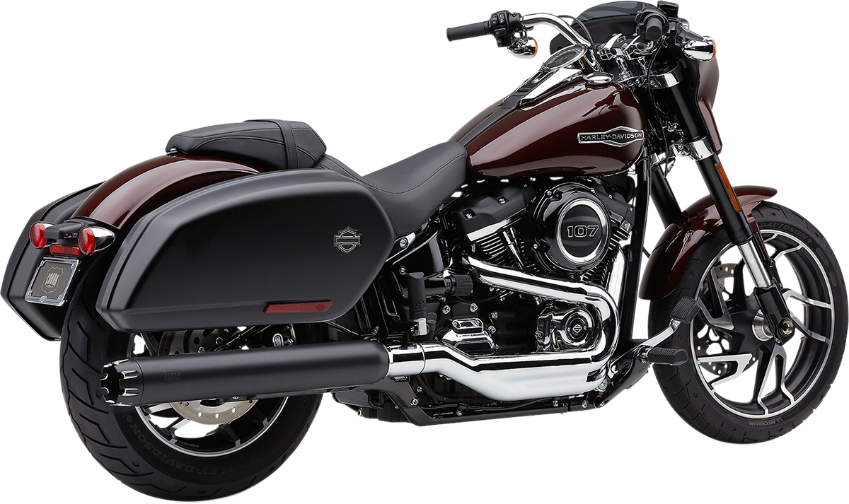 COBRA DUAL CUT SLIP-ON MUFFLERS FOR HARLEY-DAVIDSON 2018 - 2020 Black 4" Dual-Cut Slip-On Muffler