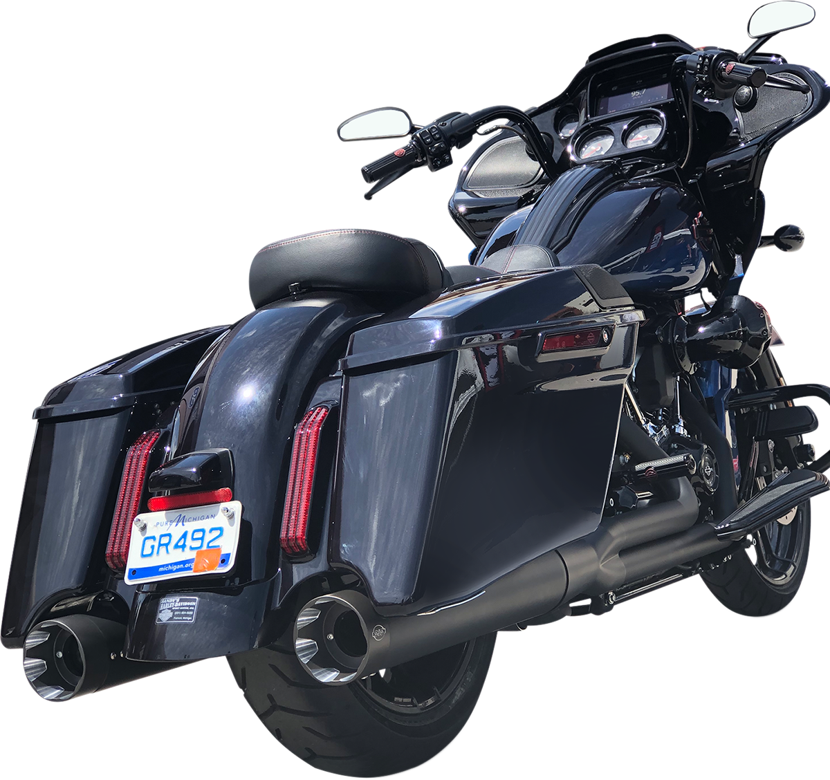 S&S CYCLE SIDEWINDER 2-INTO-1 EXHAUST SYSTEMS AND SHADOW MUFFLER KITS FOR HARLEY-DAVIDSON 1995 - 2008 MUFFLER SHADOW BL 95-8FL