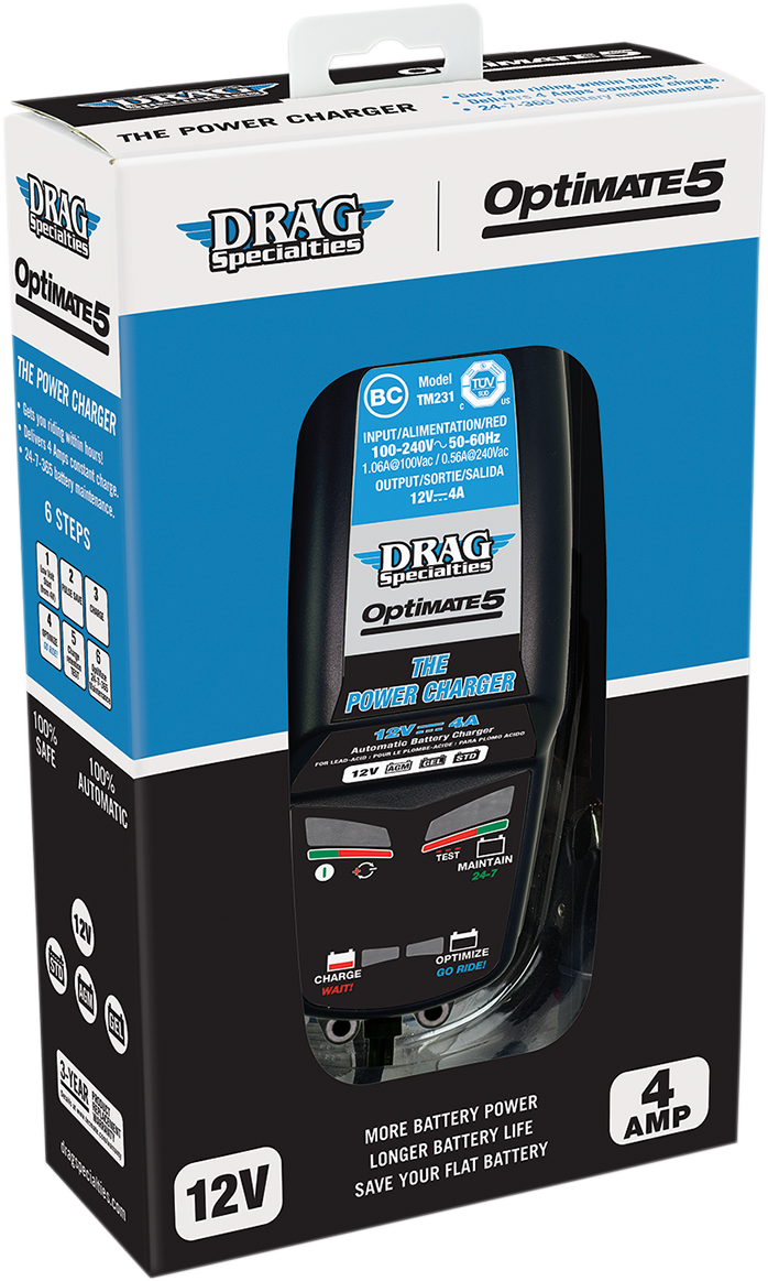 Optimate 5 Drag Specialties Smart Battery Charger and Maintainer