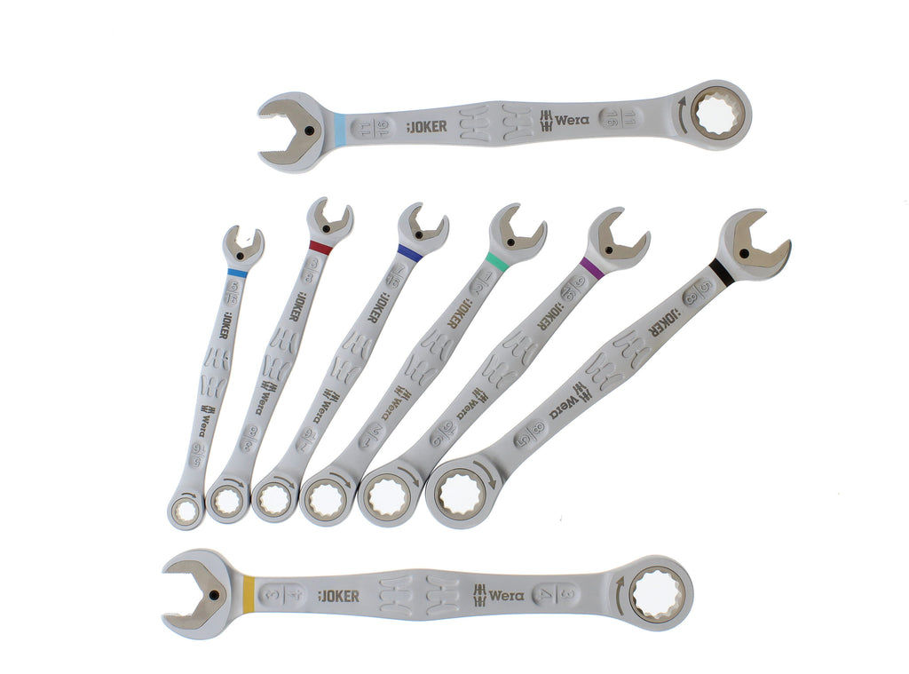 Juego 8 Llaves Combinadas Carraca Pulgadas Profesional Wera Para Harley-Davidson