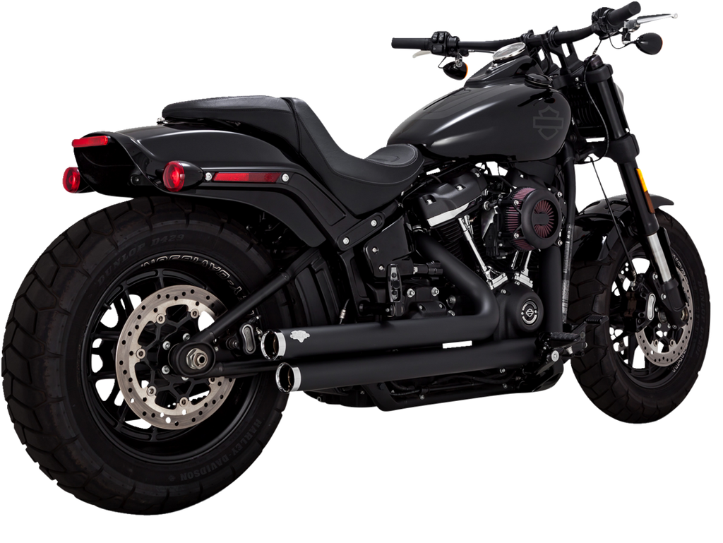 Sistema De Escape 2 En 2 Escalonado Big Shots Negro Para Harley Davidson