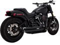 Sistema De Escape 2 En 2 Escalonado Big Shots Negro Para Harley Davidson