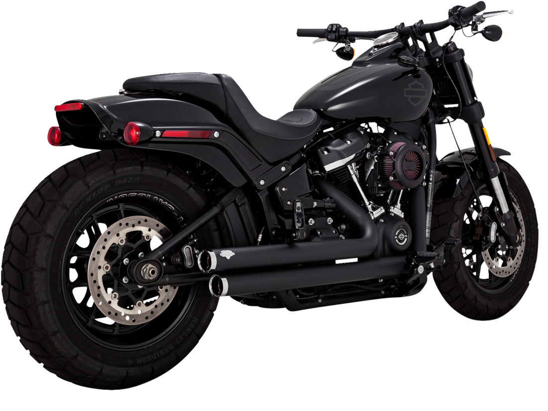 Sistema De Escape 2 En 2 Escalonado Big Shots Negro Para Harley Davidson