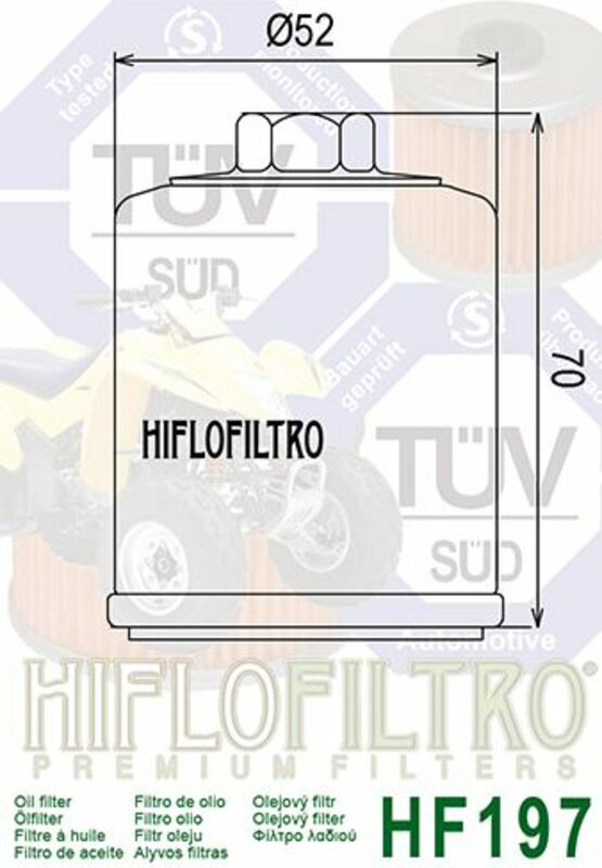 Filtro de Aceite Hiflofiltro HF197 HIFLOFILTRO HF197