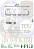 Filtro de aceite cromo Hiflofiltro HF138C HIFLOFILTRO HF138C