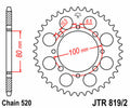 Corona JT 819/2 de acero con 41 dientes JT SPROCKETS JTR819/2.41
