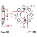 Piñón con goma anti-ruido JT SPROCKETS acero 1307 - Paso 520 JT SPROCKETS JTF1307.15RB