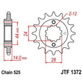 Piñón con goma anti-ruido JT SPROCKETS acero 1372 - Paso 525 JT SPROCKETS JTF1372.17RB