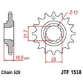 Piñón con goma anti-ruido JT SPROCKETS acero 1538 - Paso 520 JT SPROCKETS JTF1538.15RB