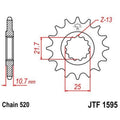 Piñón con goma anti-ruido JT SPROCKETS acero 1595 - Paso 520 JT SPROCKETS JTF1595.16RB