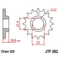 Piñón con goma anti-ruido JT SPROCKETS acero 582 - Paso 520 JT SPROCKETS JTF582.16RB
