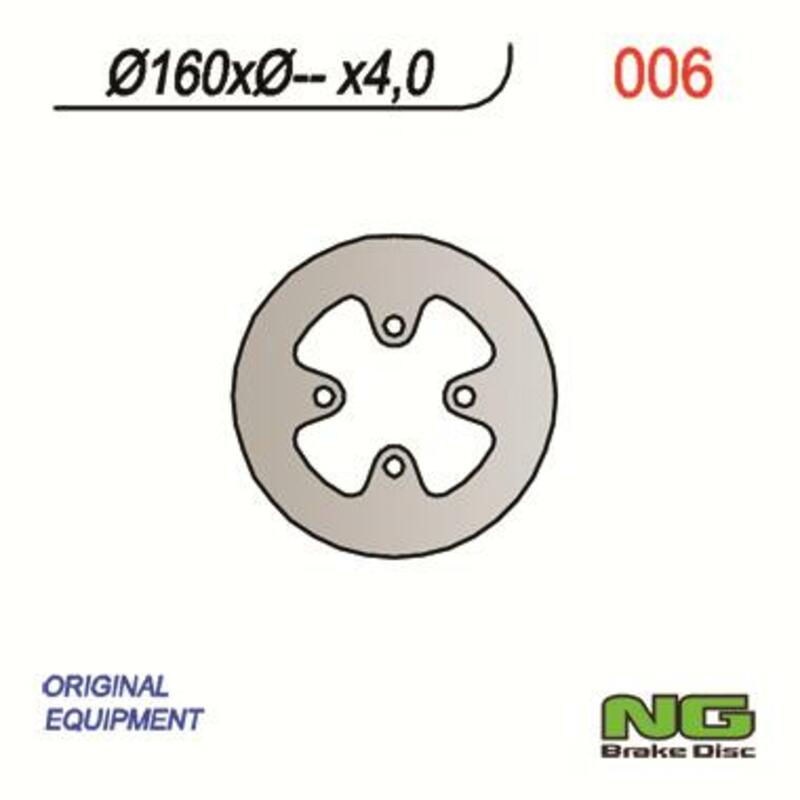 Disco de freno NG 006 Ø160 x 4 NG BRAKE DISC 6