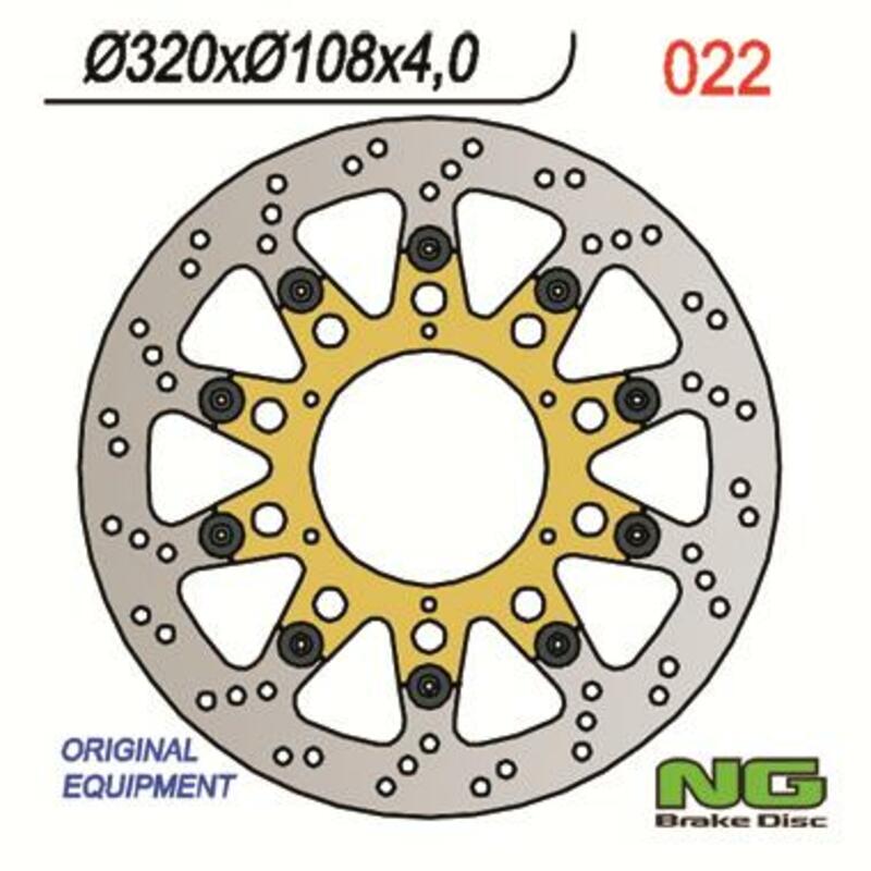Disco de freno NG 022 Ø320 x Ø108 x 4 NG BRAKE DISC 22