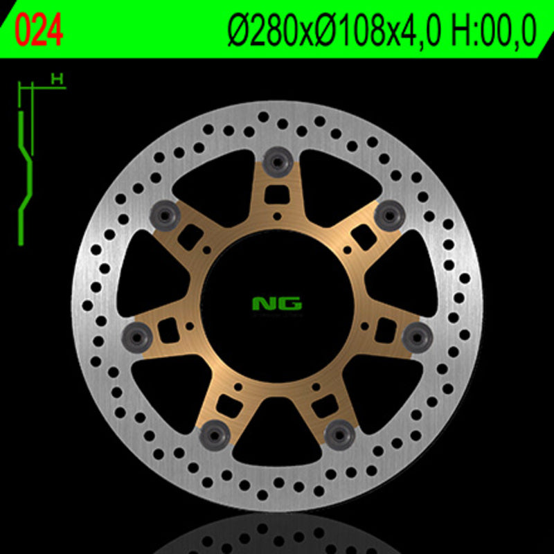 Disco de freno NG 024 Ø280 x Ø108 x 4 NG BRAKE DISC 24