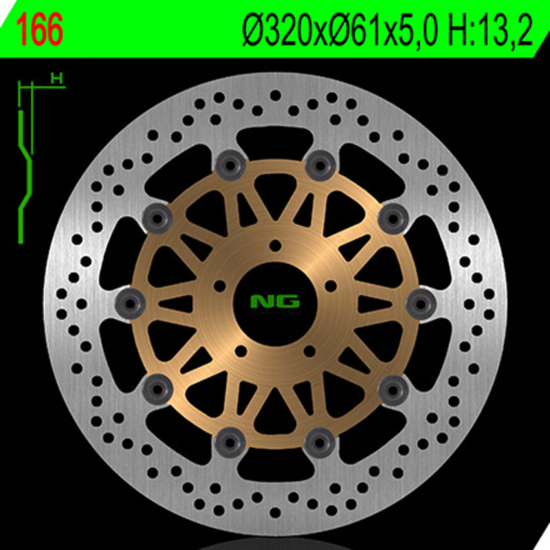 Disco de freno NG 166 Ø320 x Ø61 x 5 NG BRAKE DISC 166