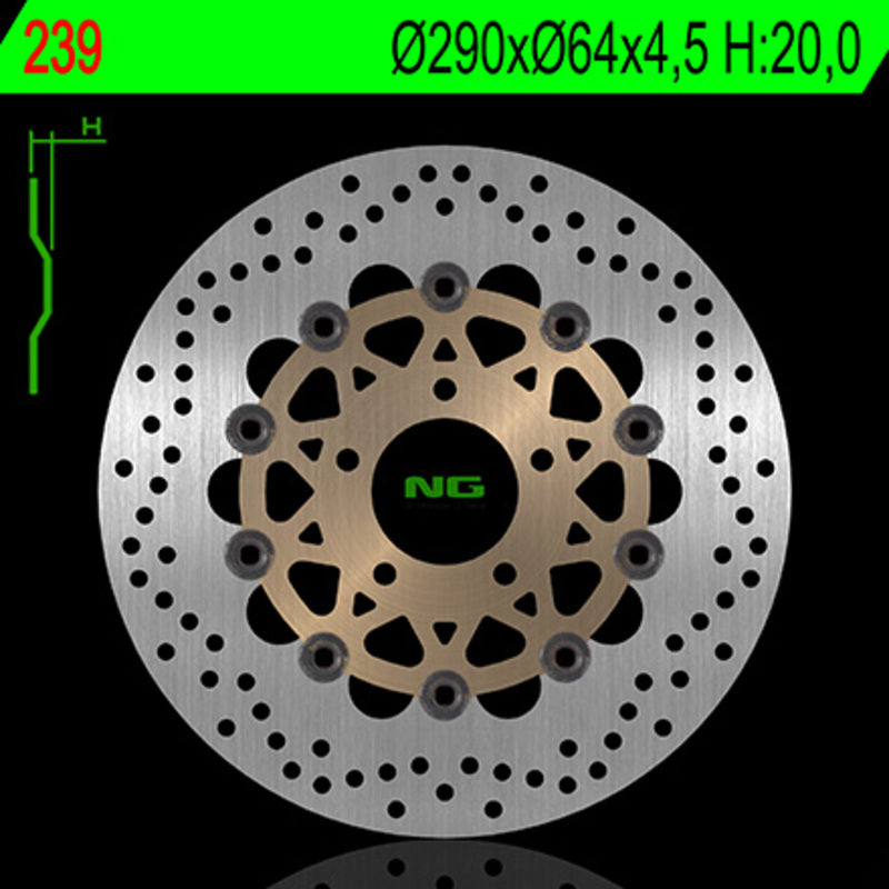 Disco de freno NG 239 Ø290 x Ø64 x 4.5 NG BRAKE DISC 239
