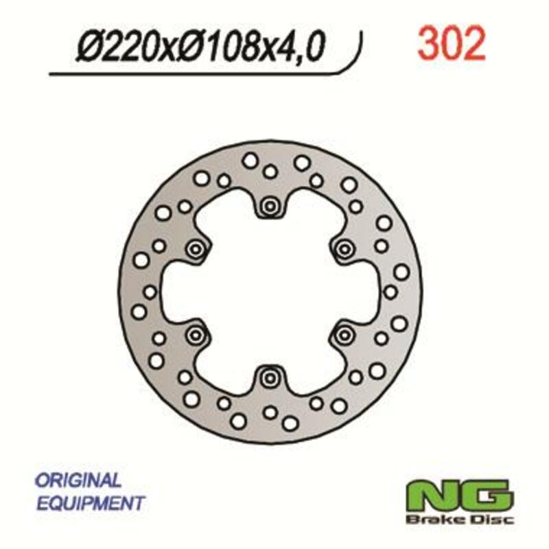 Disco de freno NG 302 Ø220 x Ø108 x 4 NG BRAKE DISC 302