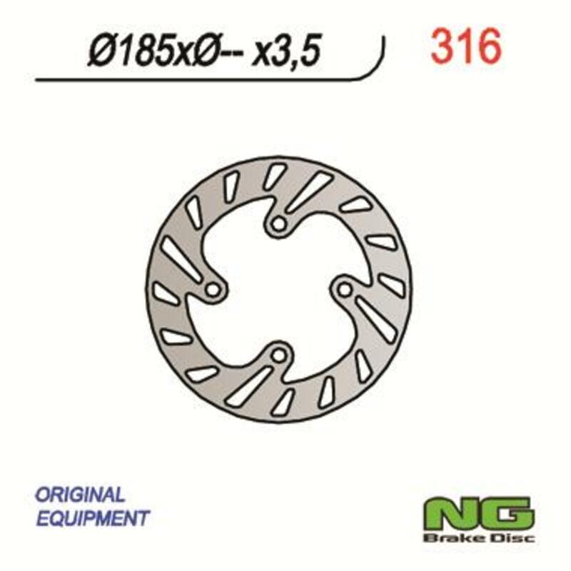 Disco de freno NG 316 Ø185 x 3.5 NG BRAKE DISC 316