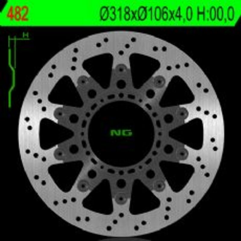 Disco de freno NG 482 Ø318 x Ø106 x 4 NG BRAKE DISC 482