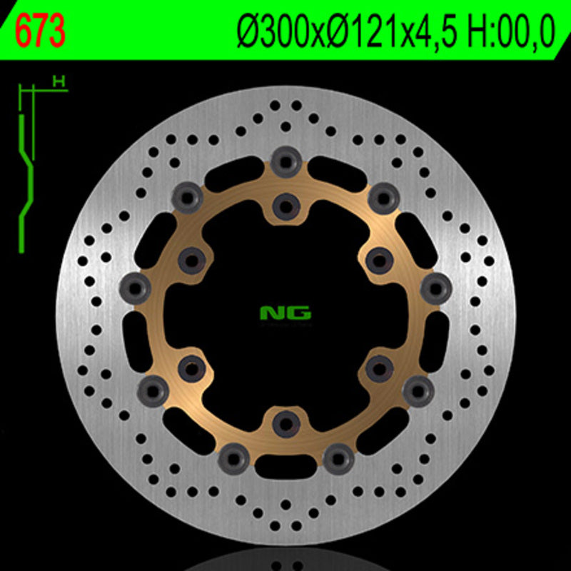 Disco de freno NG 673 Ø300 x Ø121 x 4.5 NG BRAKE DISC 673