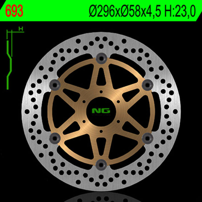 Disco de freno NG 693 Ø296 x Ø58 x 4.5 NG BRAKE DISC 693