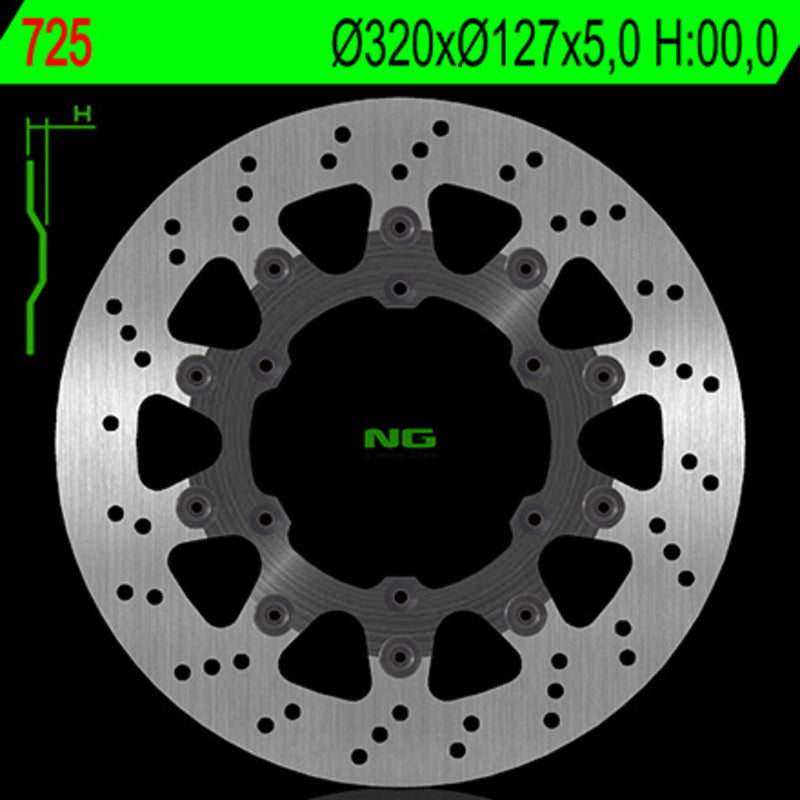 Disco de freno NG 725 Ø320 x Ø127 x 5 NG BRAKE DISC 725