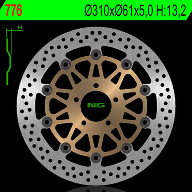 Disco de freno NG 776 Ø310 x Ø61 x 5 NG BRAKE DISC 776