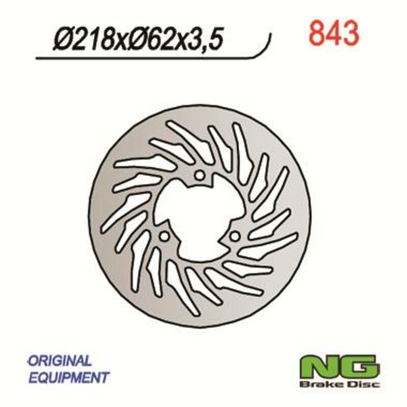 Disco de freno NG 843 Ø218 x Ø62 x 3.5 NG BRAKE DISC 843