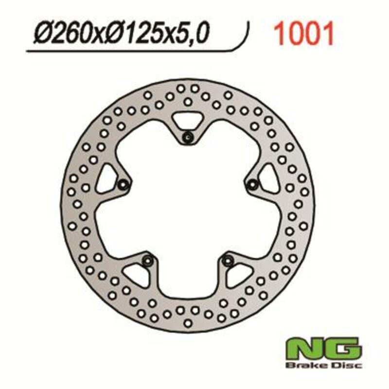 Disco de freno NG 1001 Ø260 x Ø125 x 5 NG BRAKE DISC 1001