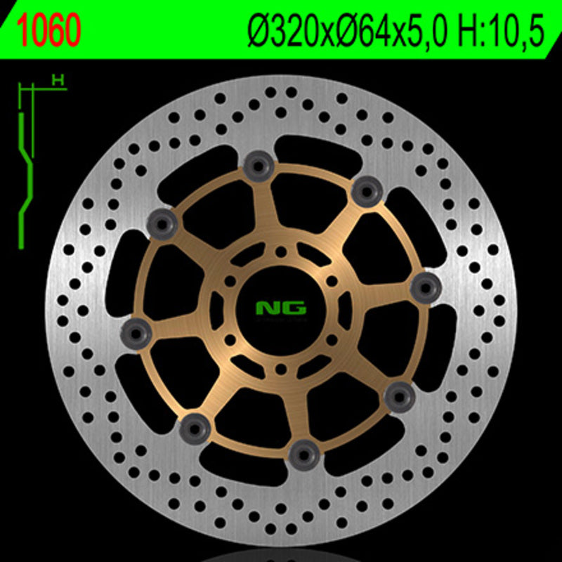 Disco de freno NG 1060 Ø320 x Ø64 x 5 NG BRAKE DISC 1060