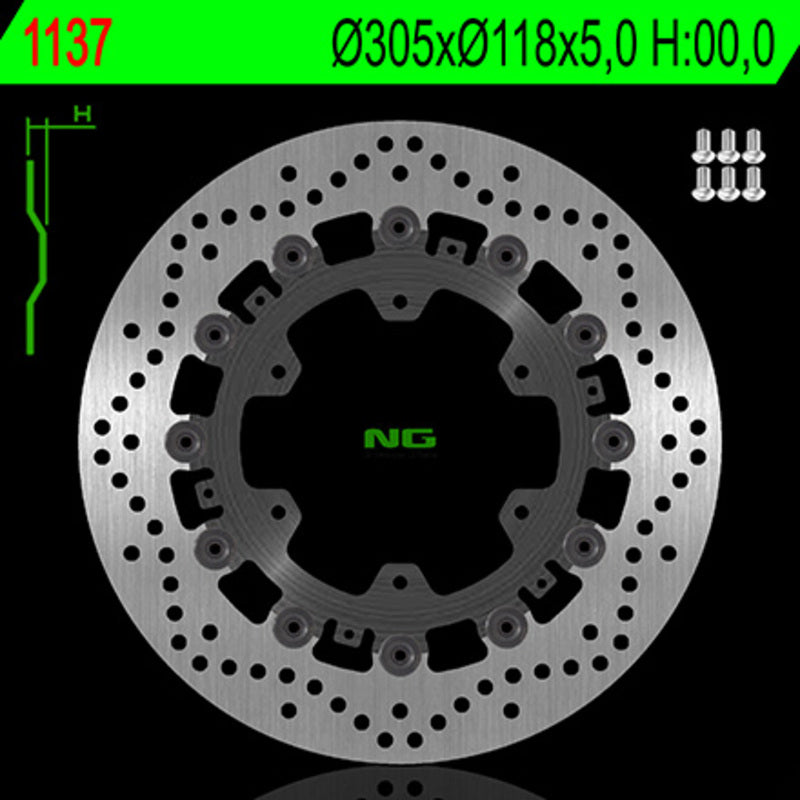 Disco de freno NG 1137 Ø305 x Ø118 x 5 NG BRAKE DISC 1137